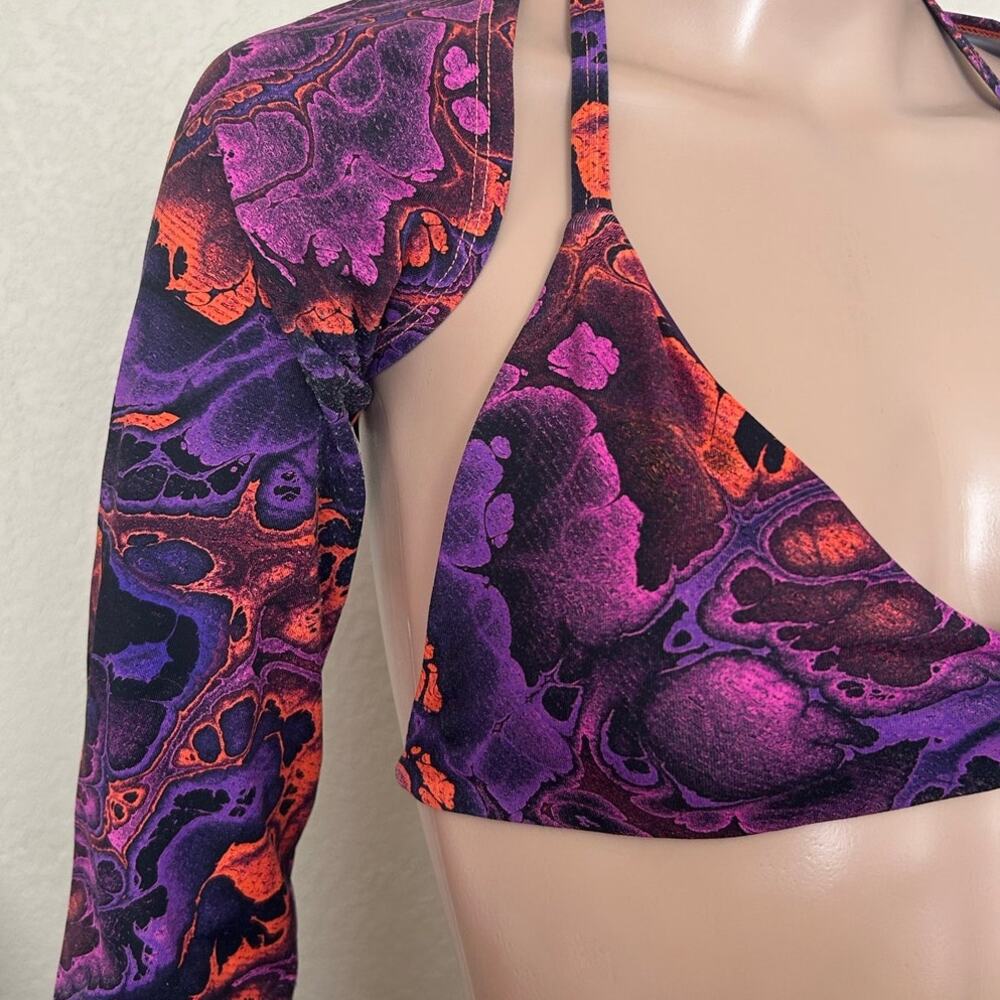 Freedom Rave Wear Radiance Long Sleeve Top & Two Triangle Bikini Tops Set Rave - Picture 4 of 11